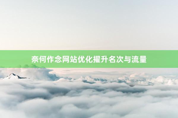 奈何作念网站优化擢升名次与流量